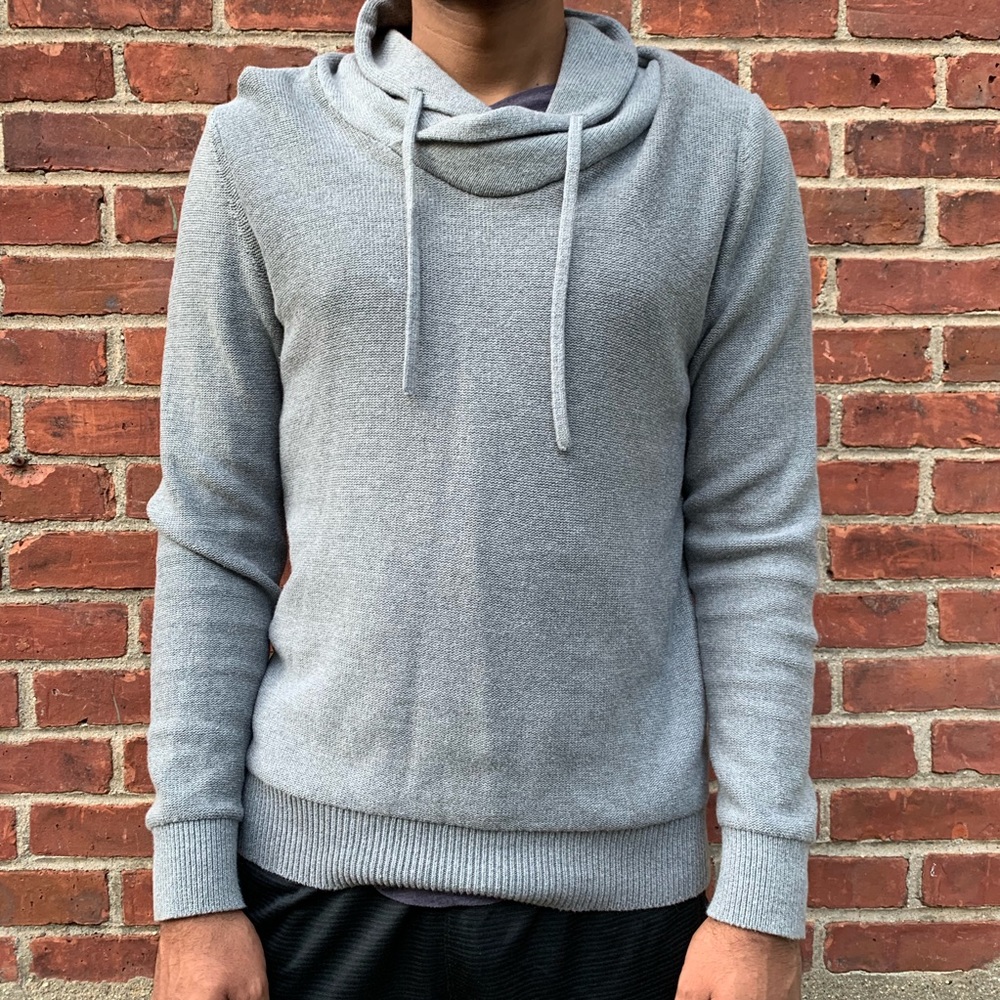 Express Gray Mock Drawstring Sweater